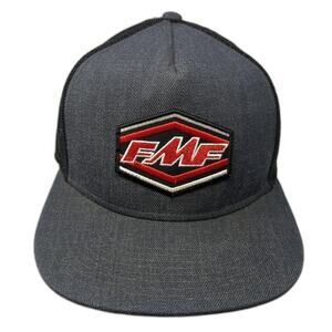 FMF Snapback Trucker Hat Gray One Size Adjustable Embroidered Mesh Back Outdoor